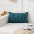 Kevin Textile 12x20 Inch Pillow Cover 1 Pack Boho Decorative Soft Striped Corduroy Lumbar Farmhouse Color Accent Rectangle Cushion Case for Living Room Couch Sofa Bed, Teal Blue
