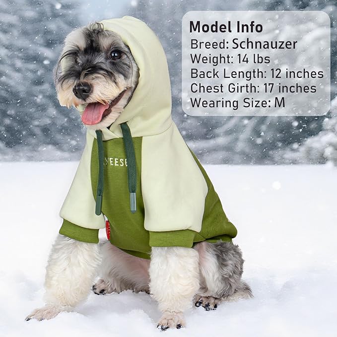 KYEESE Dog Hoodie Stretchy Dog Clothes for Large Dogs Comfort Dogs Winter Coat Pets Sweater with Leash Hole Warm Pet Clothes with Drawstring Soft Pet Sweatshirt Pets Coat for Cold Weather