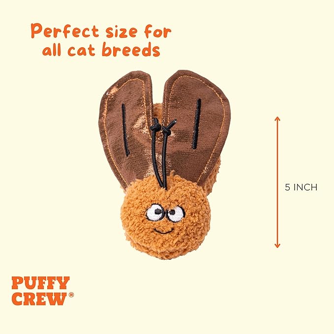Interactive Catnip Cat Plush Toy, Insect Theme, 5'', for All Breed Size Cats (Cockroach)