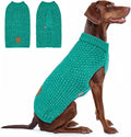 KYEESE Dog Christmas Sweater for Large Dogs with Leash Hole Warm Pullover with Reflective Yarn Male Thick Stretchy Knitwear Winter Soft Pet Coat boy Cold Weather Comfy Dog Sweaters, Green,XXX-Large