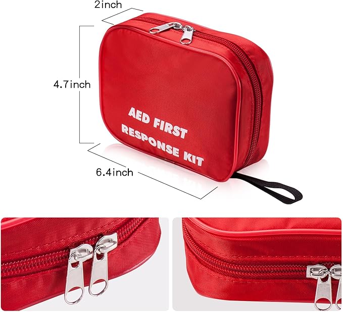 AED First Kit with CPR, Gloves, Razor, Scissors, Gauze Pads, and Cleansing Wipes for AED Training