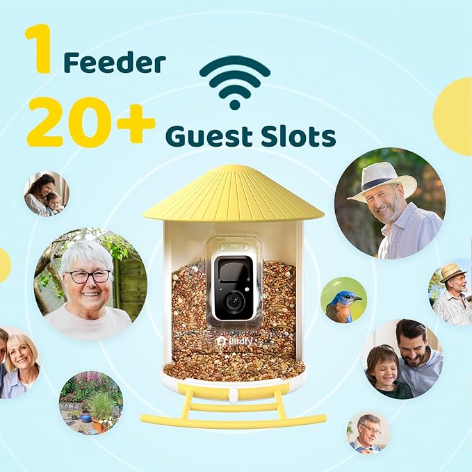 NETVUE by Birdfy Smart Feeder with AI Camera Solar Powered, 2MP Wireless Wildbird Watching, Live Stream & Night Vision, Auto-Capture & Notify, Collection & Cloud Storage (AI by Subscription)