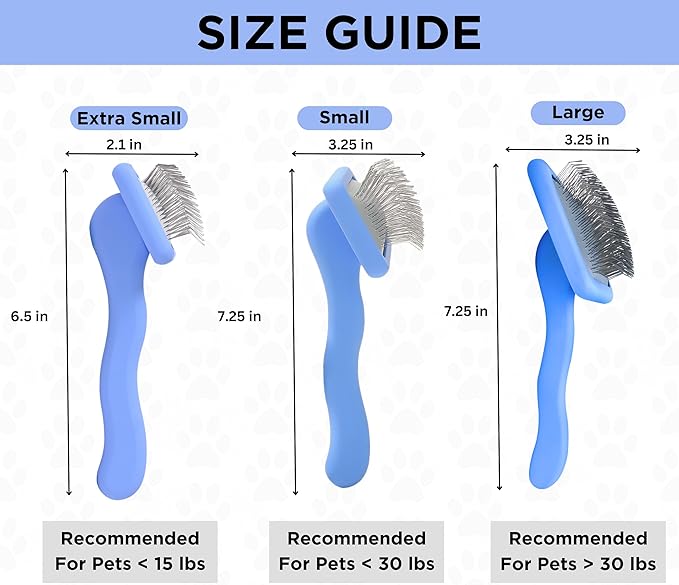 We Love Doodles Dog Slicker Brush for Grooming Pet Hair - Best Brushes For Poodle & Golden Doodle - Long Haired Coat Hairbrush - Goldendoodle Long Pin Brush For Dematting (Extra Small)