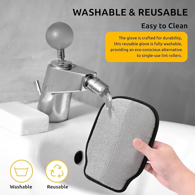 SAWMONG 2Pcs Pet Hair Removal Glove, Pet Hair Remover Glove for Dogs & Cats with Thumb Hole for Better Fit, Reusable Pet Hair Removal Tool for Couch,Clothes, Carpet, Curtain