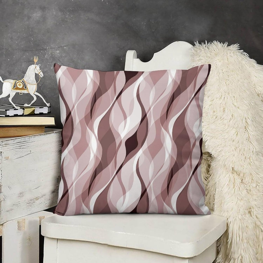 Pink Throw Pillow Covers Modern Abstract Pink and Grey Striped Decorations for Bedroom Living Room Farmhouse Sofa Pillows Bed Couch 18x18 Inch