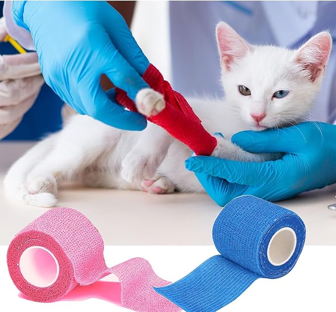 24 Pack Self Adhesive Bandage Wrap 2 Inch x 5 Yards Non-Woven Bandage,Vet Wrap Breathable Elastic Self-Adherent Tape for Stretch Athletic, Sports, Wrist, Ankle (Black)