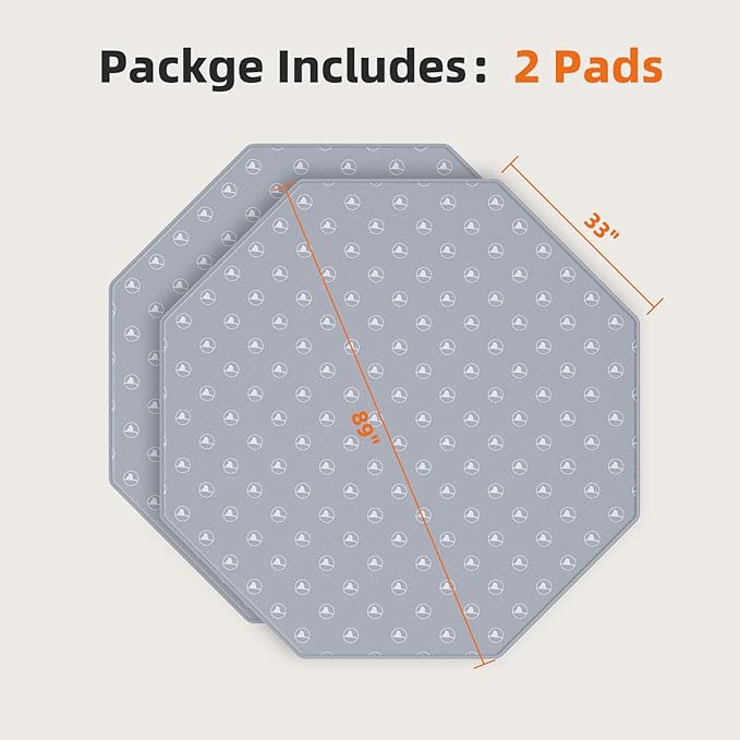 PJYuCien Washable Pee Pads for Dogs 2 Pack, 89" x 33" Octagonal Reusable Pee Pads for Dogs, Leak-Proof Pet Training Pads, Puppy Pads for Non-Slip, Designed for 24/30/36/42'' Width 8 Panels Pen