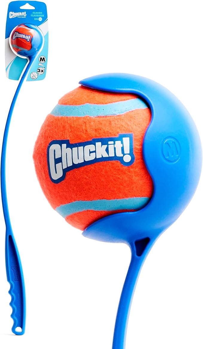 Chuckit! Dog Ball Launcher - Classic 26" with Medium (2.5"), Dog Fetch Ball Thrower, For Dogs 20-60 Pounds, Made in USA