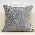 Alerfa 20 x 20 Inch Gray Silver Square Maple Leaf Pillow Embroidery Cut Velvet Cushion Case Luxury Modern Lumbar Throw Pillow Cover Decorative Pillow for Couch Sofa Living Room Bedroom Car