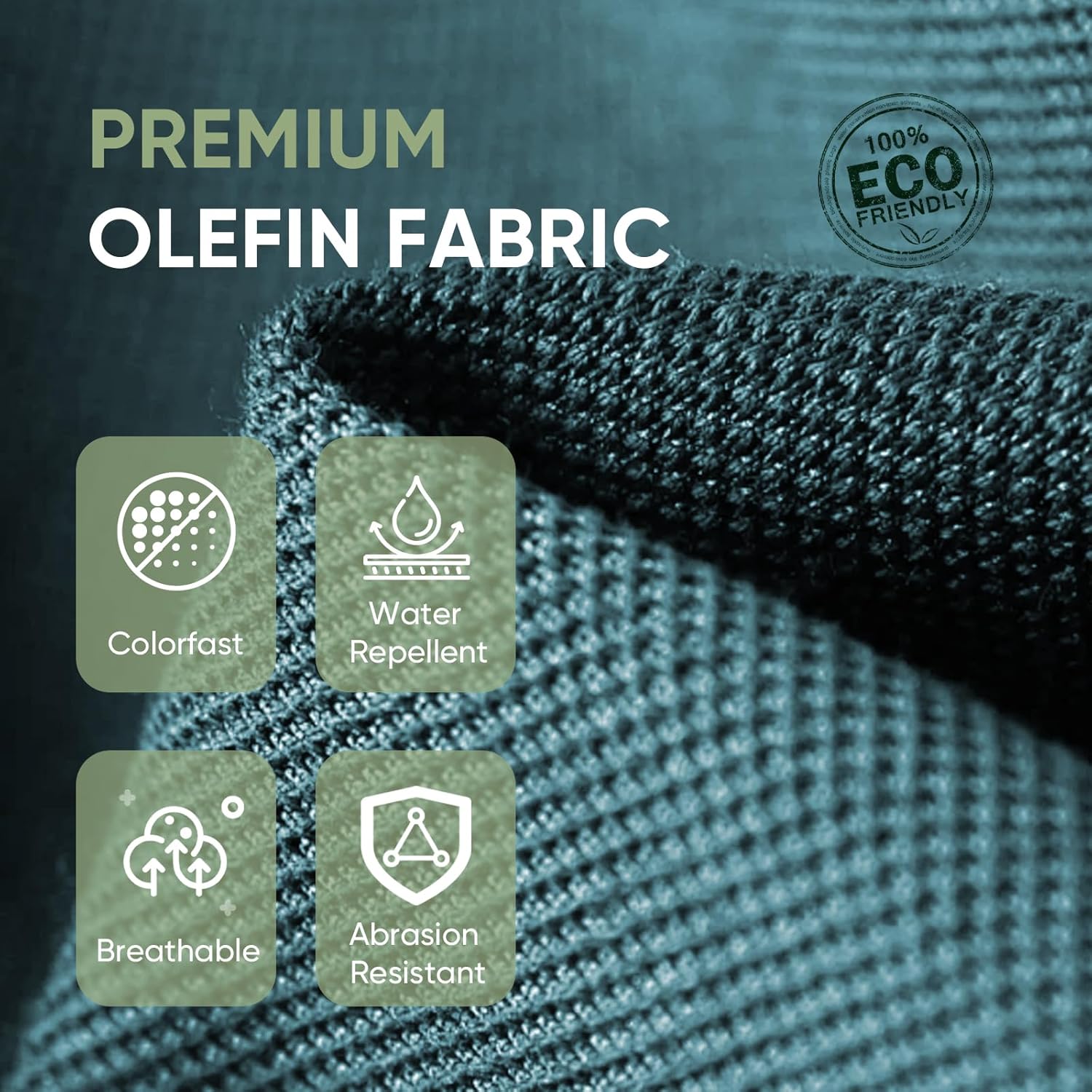 Outdoor Chair Cushion Set of 2, Waterproof Outdoor Seat Cushions 25x22 , Patio Chair Cushions for Outdoor Furniture, Couch Cushion Replacement, Include 2 Back & 2 Seat Cushions, Button/PeacockGreen