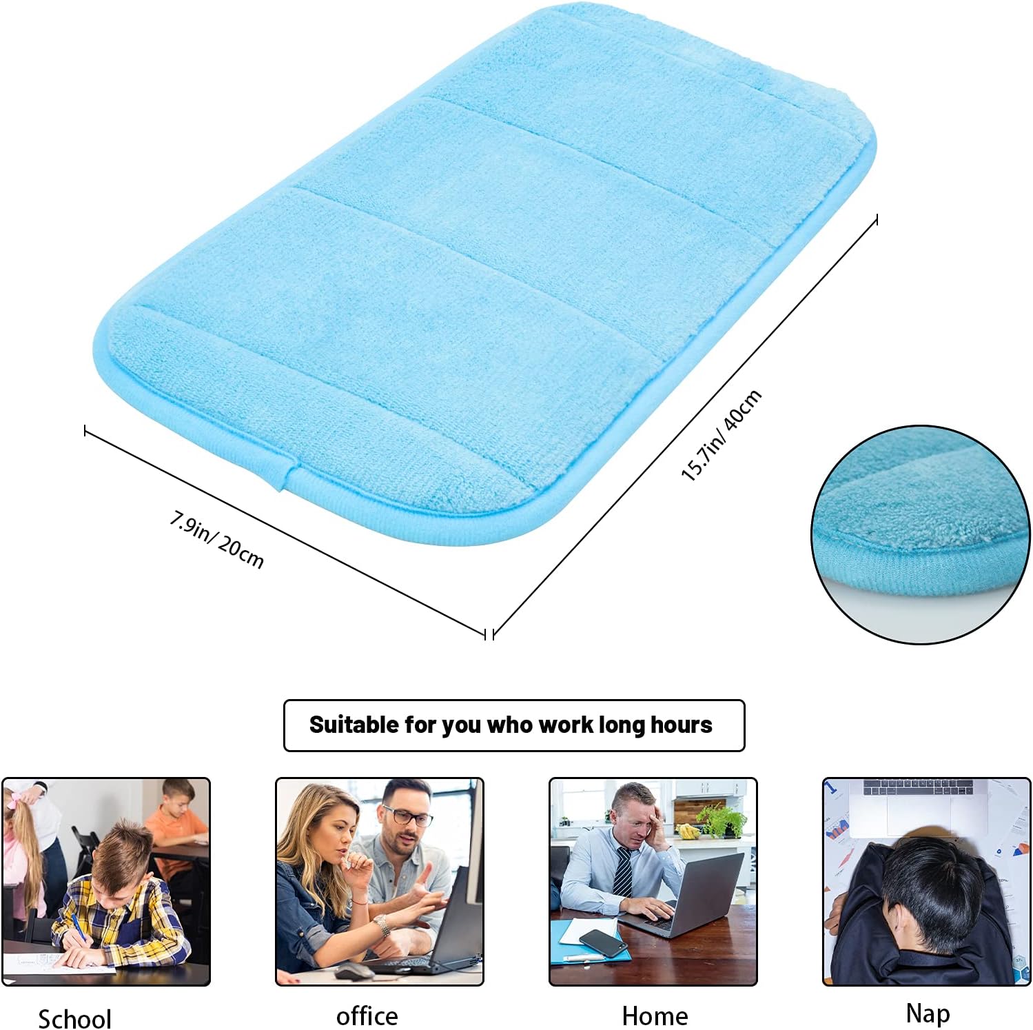 2 Sets Upgraded Computer Wrist Elbow Pad, Flexible Memory Foam Arm Wrist Rest Pillow, Soft Wrist Support Mat for Keyboard Desktop Office Gaming - Alleviate Elbow Pain (7.8 x 15.7 inch)