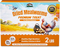2LB Mealworms for Chickens Bulk - Non GMO High Calcium Dried Meal Worms for Wild Birds,Turkeys, Reptiles Food for Laying Hens Worms More Protein Than BSF Larvae for Chickens Treats Grubs