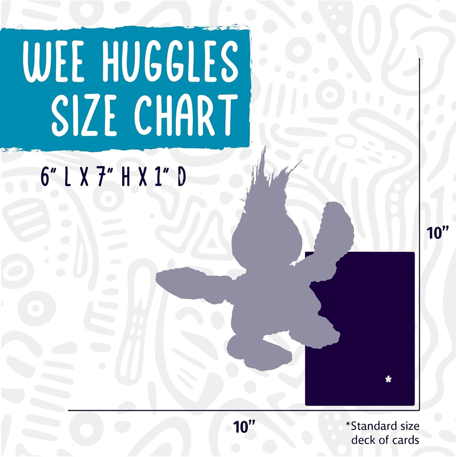 HuggleHounds Knottie Plush Dog Toy - Dog Stuffed Animal Toy, Squeaky Puppy Toys, For Small & Medium Dogs, Durable Plush to Keep Them Busy - Wee Knotties Variety Pack (6 Count)