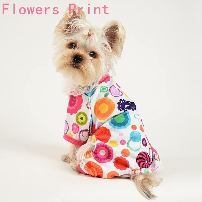 Dog Clothes for Small Dogs Boy Girl, Dog Pajamas Tiny Chihuahua Yorkie Spring Summer Shirt, Cute Puppy Outfit Pjs Jumpsuit Cat Onesie Apparel Pet Clothes
