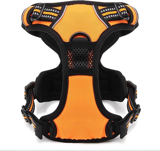 TRUE LOVE Adjustable No-Pull Dog Harness Reflective Pup Vest Harnesses Comfortable Control Brilliant Colors TLH5651(Orange,L)