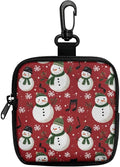 KEIAHUAN Christmas Dog Training Bag Treat Pouch Xmas Puppy Training Small Bag with Carabiner Hand Free Puppy Walking Bag Christmas Coin Bags Small, Christmas Snowman