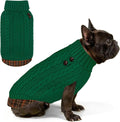 KYEESE Dog Sweater Soft Pullover Dog Sweaters for Small Dogs Male Comfy Pet Coat for Fall Winter Cold Weather Stretchy Knitwear Cat Clothes with Gingham Patchwork Warm Turtleneck Small Dogs Sweater