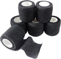6 Pack 2" x 5 Yards Self Adhesive Bandage Wrap Breathable Cohesive Vet Wrap for Pets, Elastic Self-Adherent Tape for Sports, Wrist, Ankle (Black)