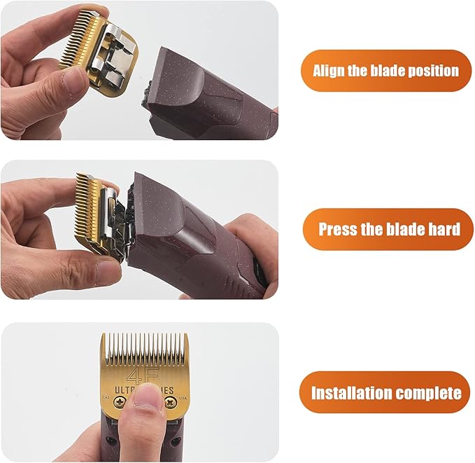 2PC #4FC Clipper Blade Dog Grooming Compatible with Andis Clippers Carbon Infused Steel Detachable Carbon Steel Sharp Edge Also Compatible with Wahl/Oster Dog Clippers