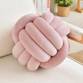 Decorative Throw Knot Pillow Ball for Home Chair Sofa Aesthetic Round Velvet Knotted Pillow Cushion (Dusty Pink, 11 inches)