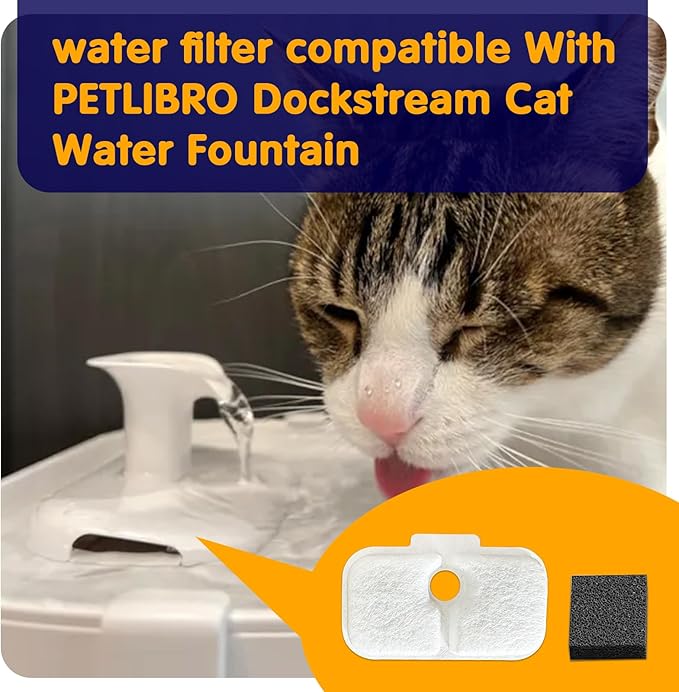 20PCS Cat Water Fountain Filter Replacement for Petlibro - Pre-Filter Sponges Compatible with PLWF105, PLWF115, PLWF005 - Keep Your Pet Libro Fountain Clean and Fresh with PET STANDARD Filters
