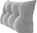 Triangular Reading Bed Rest Pillow Large Bolster Cushion Headboard Backrest Wedge Pillow with Removable Cover and Two Large Side Pockets (Chalk Grey, Twin: 39 x 8 x 20 inches)