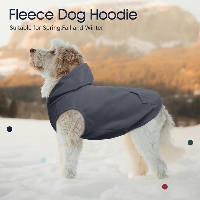IECOii Warm Dog Hoodie for Large Dogs, Extra Large Dog Hoodie Fleece Vest with Leash Hole & Pocket, Big Dogs Sweatshirt for Giant Breed, Pullover Sleeveless Great Dane Sweater, Grey, 4XL