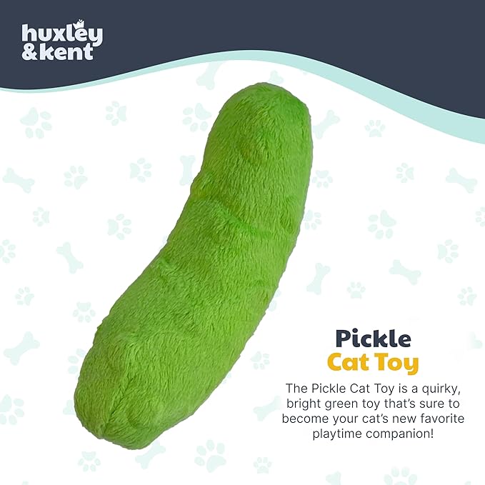 Huxley & Kent Plush Cat Toy - Interactive Catnip Toy for Cats & Kittens - Soft with Crinkle & Catnip - Fun Indoor Play - Pickle