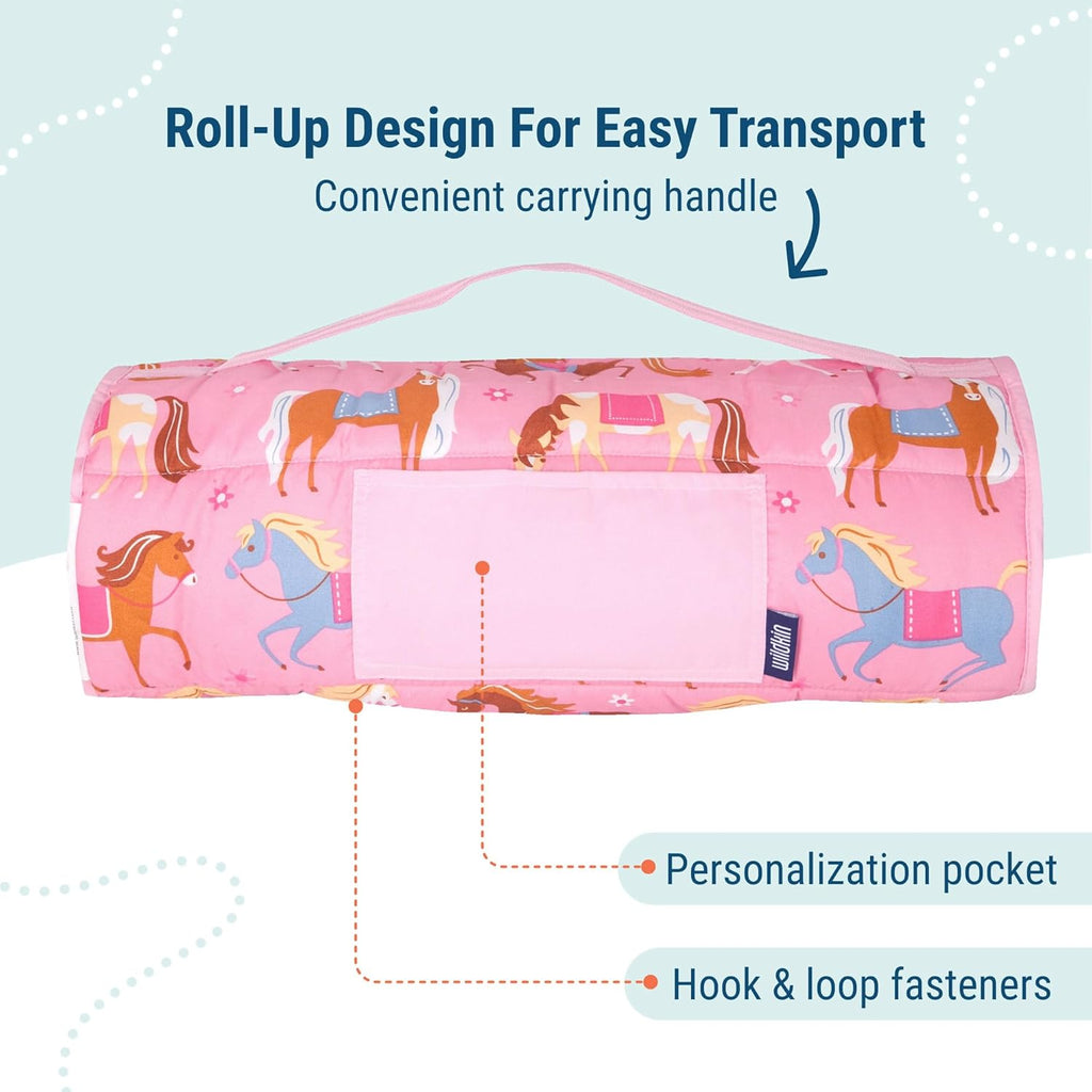 Wildkin 43-inch Kids Nap Mat – Soft Microfiber Toddler Sleeping Mat with Pillow