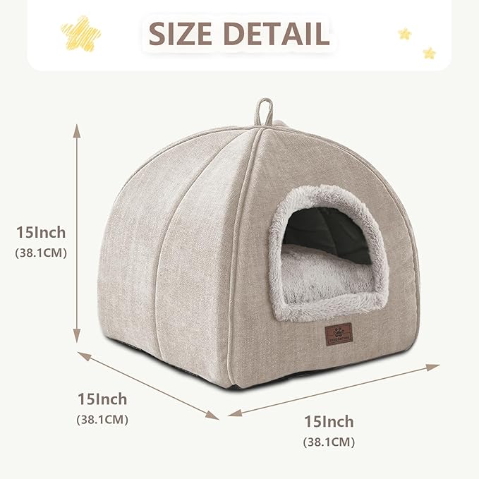 Cat Bed for Indoor Cats - Cat Cave Cat House Cats Tent with Removable Washable Cushioned Pillow, Soft and Self Kitten beds