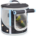 halinfer Small to Medium Bird Travel Carrier Cage, Portable Parrot Parakeet Cockatile Conure Transport Cage with Clear Window and Fabric Shade, Round Carry Bird Bag