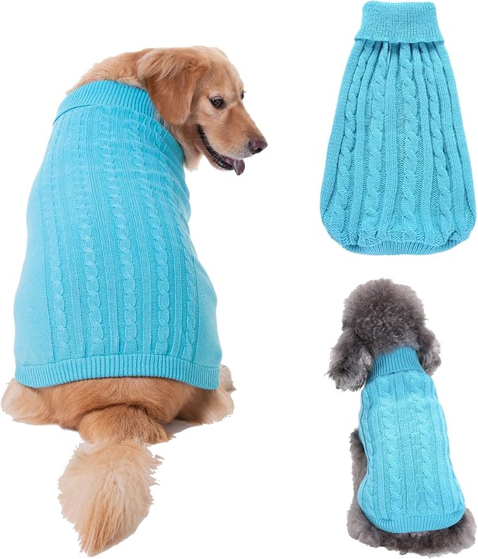 Dog Sweater, Warm Dog Sweaters for Small Dogs Medium Large Dogs, Cute Winter Classic Turtleneck Pet Sweater Cat Sweater Dog Clothes Coat Dog Christmas Sweaters for Girls Boys Dog Puppy Cat