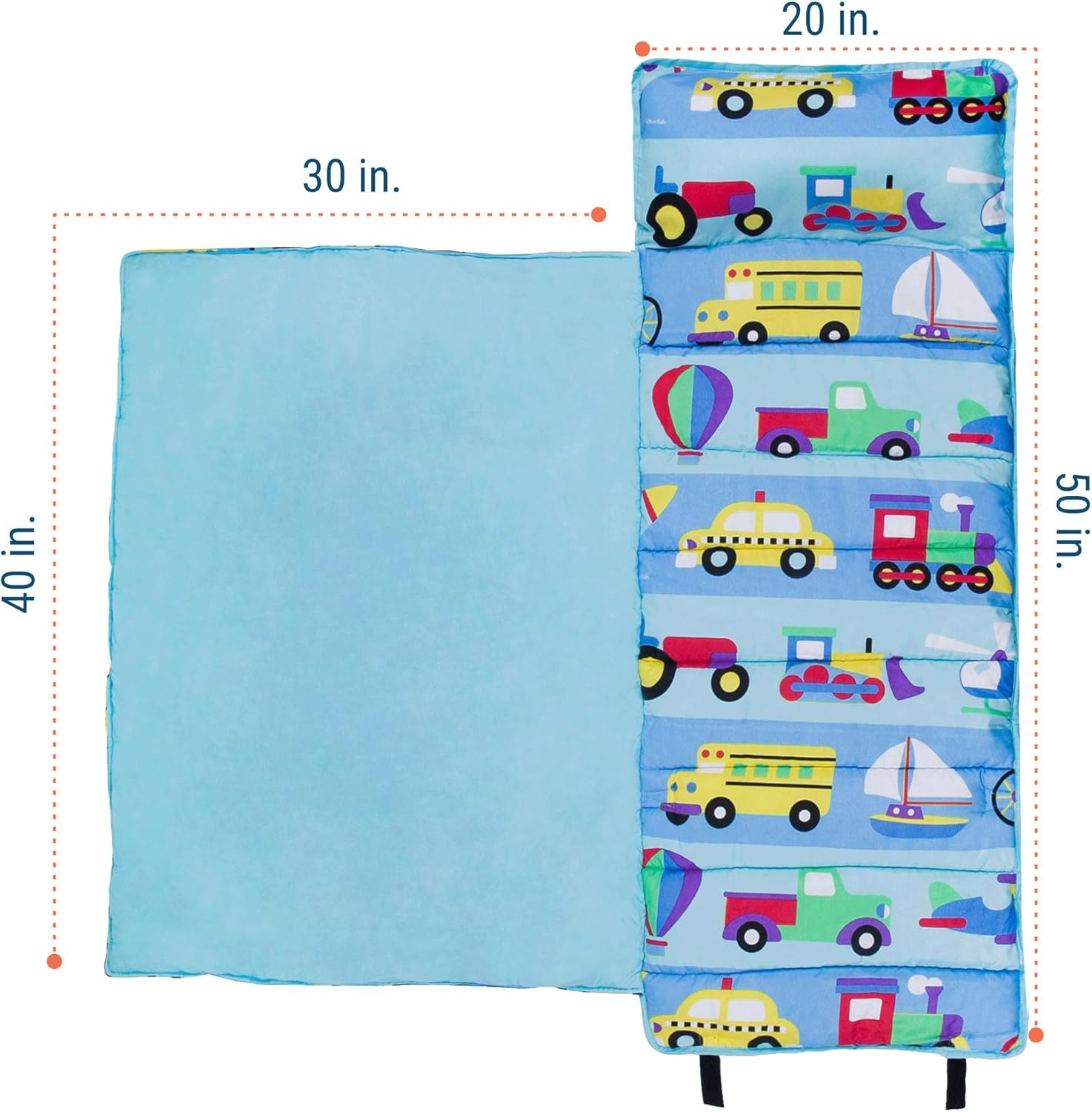 Wildkin Kids Microfiber Nap Mat – Soft Sleep Mat with Pillow, Ideal for School & Travel - On The Go