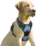 BARKBAY No Pull Dog Harness Front Clip Heavy Duty Reflective Easy Control Handle for Large Dog Walking(Navy,L)
