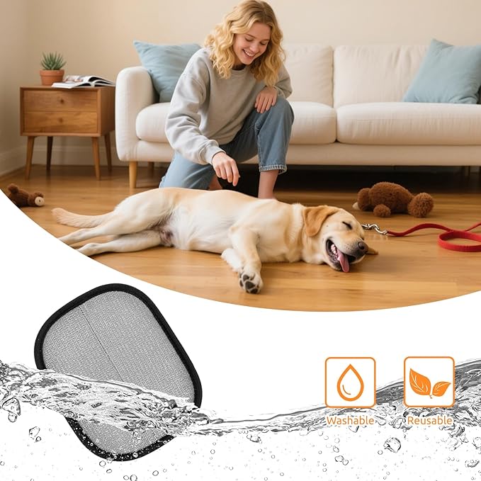 SAWMONG Pet Hair Removal Glove, 2Pcs Cat & Dog Reusable Pet Hair Remover Gloves 2025 New Upgrade, Grooming Pet Hair Remover Tool