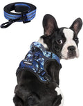 BUMBIN Dog Harness for Large Dogs, No Pull Adjustable No Choke Pet Vest with Dog Leash Fit Smart Reflective Pet Walking Harness for Training Easy Control Soft Handle Blue Camo S