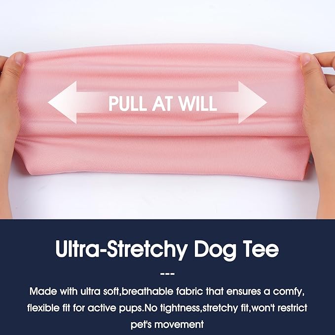 IECOii 2 Pack Sleeveless Dog Tees Shirt | Comfortable & Lightweight Fabric, Easy On/Off for Active Dogs, Pink+Green, L