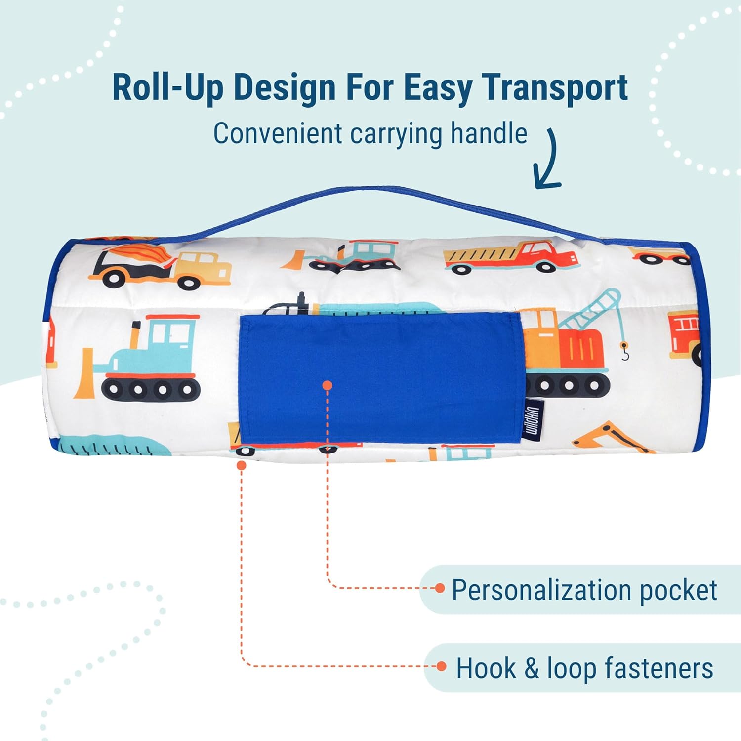 Wildkin 43-inch Kids Nap Mat – Soft Microfiber Toddler Sleeping Mat with Pillow