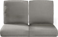 Pop 22x25/22x24 Outdoor Chair Cushions Set of 2 - High Back Deep Seat Water-Resistant Patio Wicker Chairs Cushion for Rattan Dining Rocker Glider Loveseat Couch Sectional Sofa - Grey/Classic