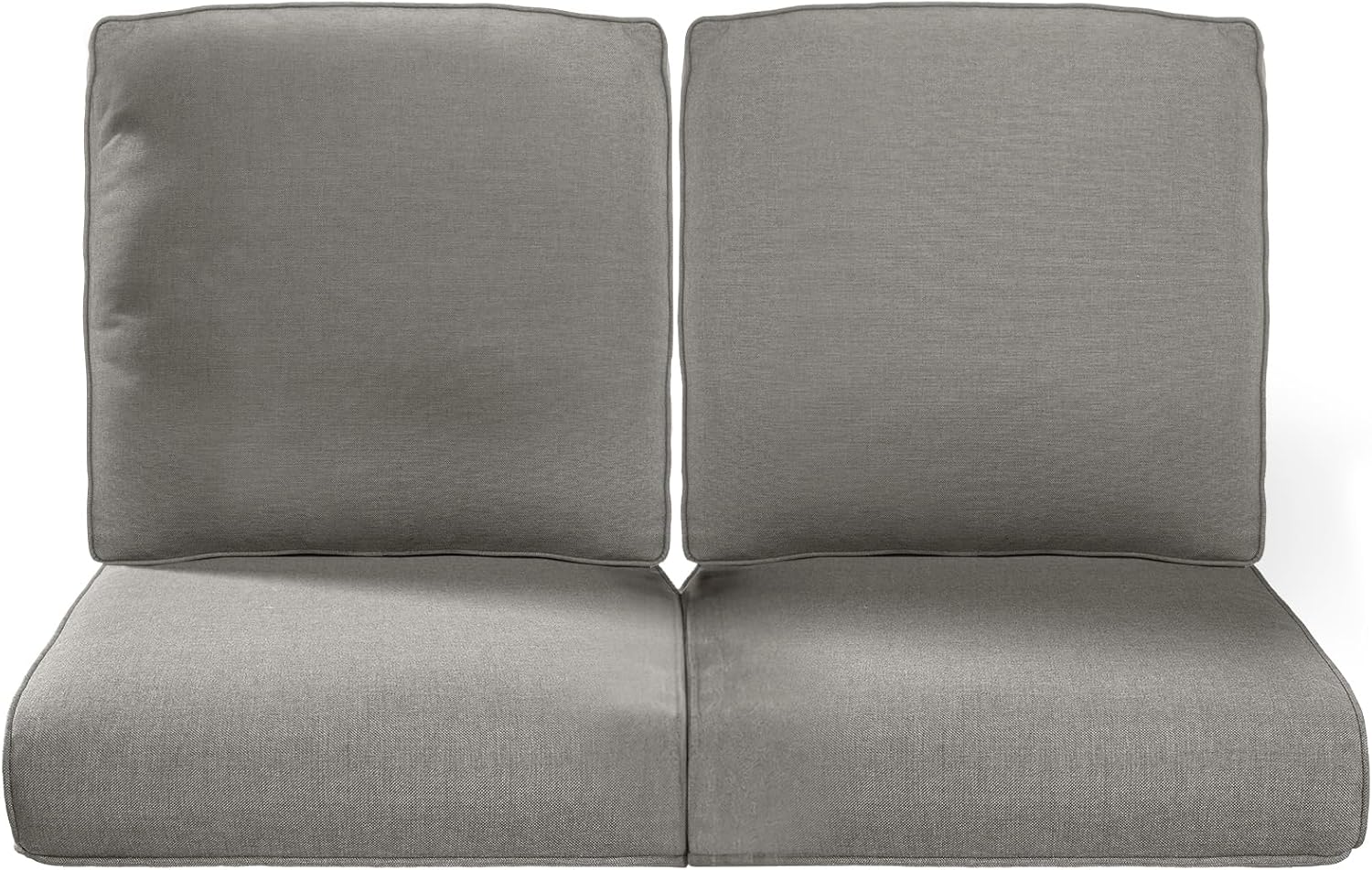 Pop 22x25/22x24 Outdoor Chair Cushions Set of 2 - High Back Deep Seat Water-Resistant Patio Wicker Chairs Cushion for Rattan Dining Rocker Glider Loveseat Couch Sectional Sofa - Grey/Classic