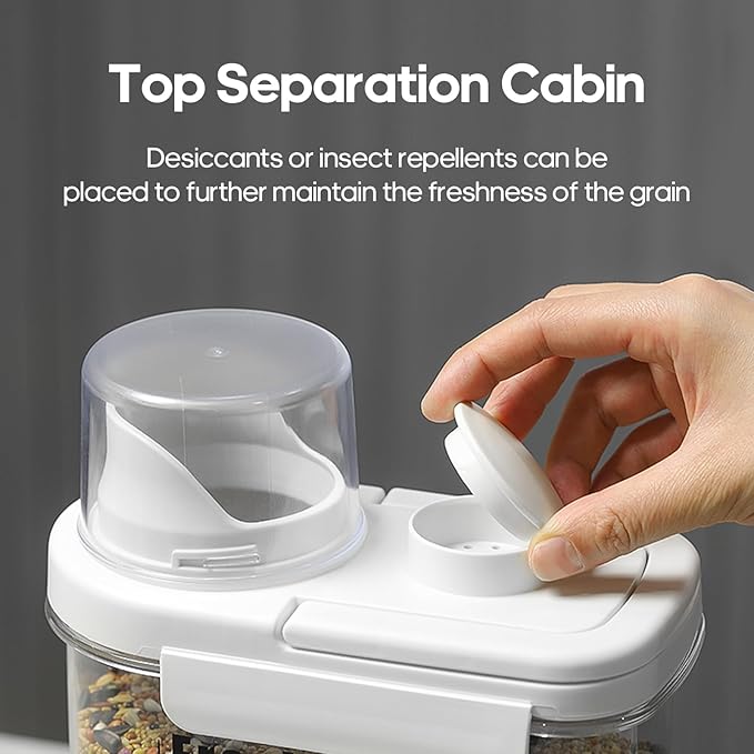 3 Qt/2.8 L Bird Seed Storage Container with Lids Airtight Measuring Cup, Bird Seed Dispenser Pet Food Container Are Used to Store Bird Food, Chicken Feed BPA Free (2.8L, Green)