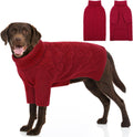 SUNFURA Dog Sweater Large Size Dog, XXL Pet Sweaters for Extra Large Dogs, Doggy Warm Turtleneck Christmas Sweatshirt Cold Weather Knit Pullover for Golden Retriever, Red XXL