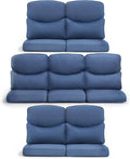7-Piece Outdoor Patio Cushion Set - Fade & Water Resistant with Removable Olefin Cover, 22x24x4 Inch Memory Foam Cushions for Wicker Sectional Sof - Blue/Crescent
