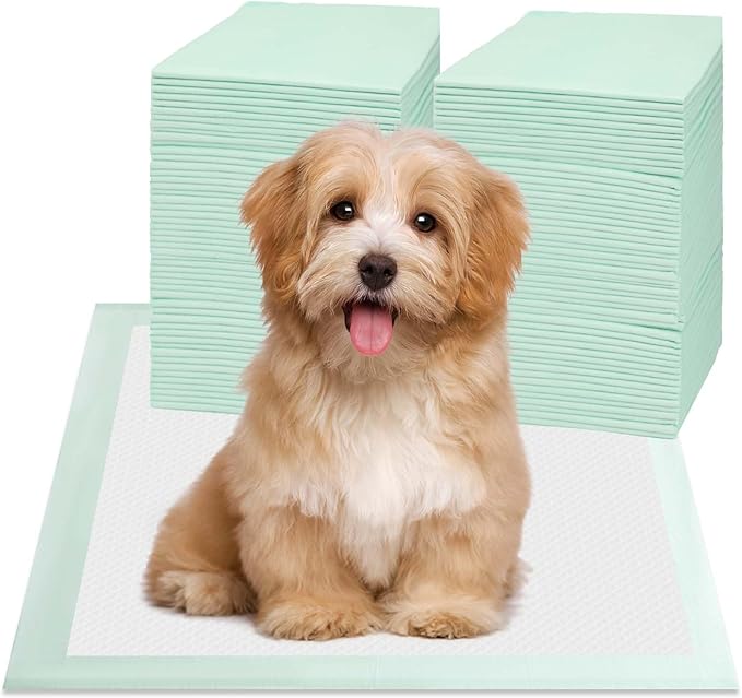 Puppy Pee Pads 100PCS Disposable Pet Toilet Training Pads 18" x 13" for Dogs, Ultra Absorbent|Quick Dry|Leak-Proof Pet Potty Pads for Dog, Cat, Rabbits and Guinea Pigs (Green)