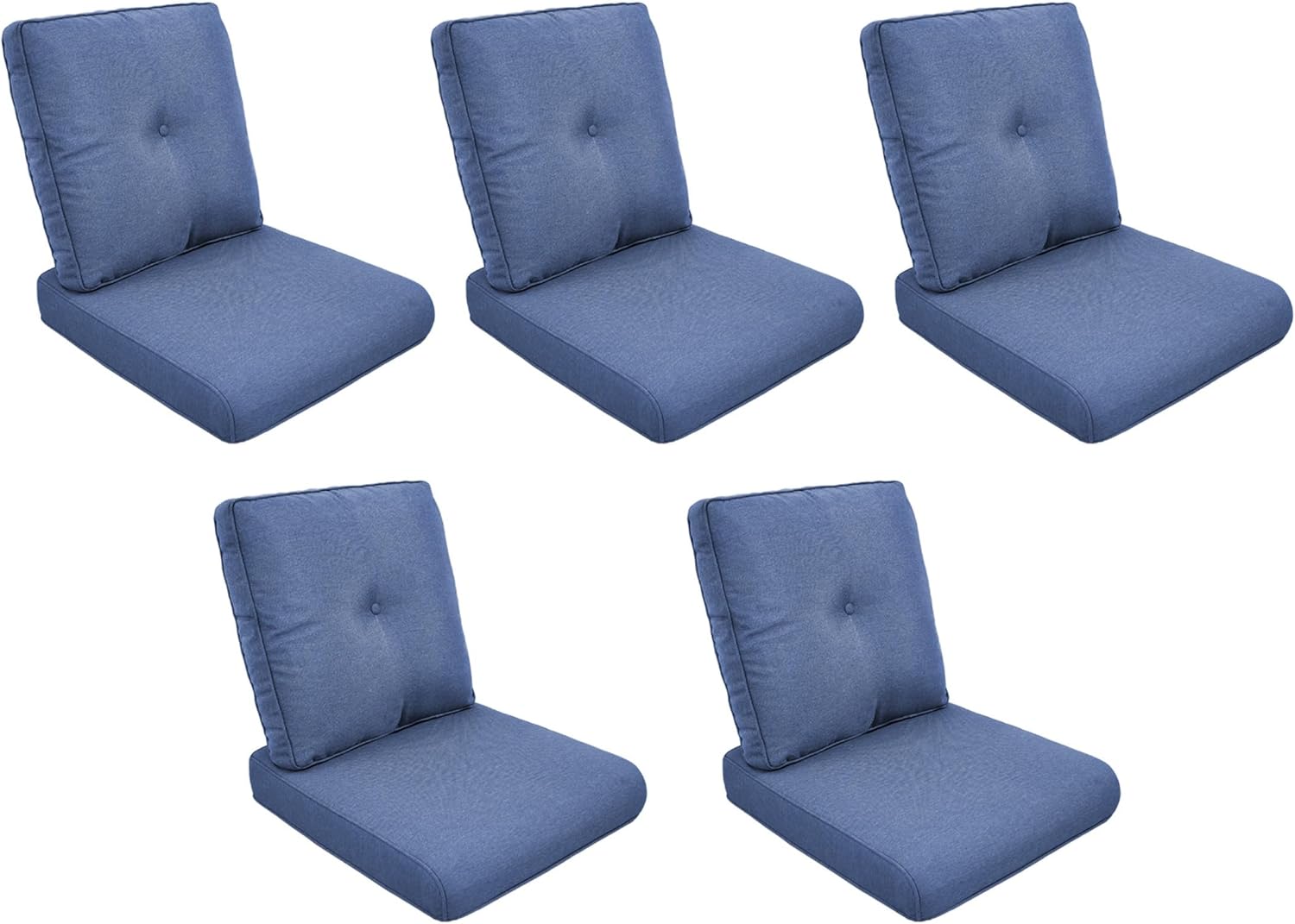 Patio Cushions for Outdoor Furniture - 22" x 25" x 4" UV Resistant Thick Foam Cushions Water Resistant Replacement Cushion for Outdoor Patio Furniture Chair/Sofa/Couch | Blue | 5-Pack |