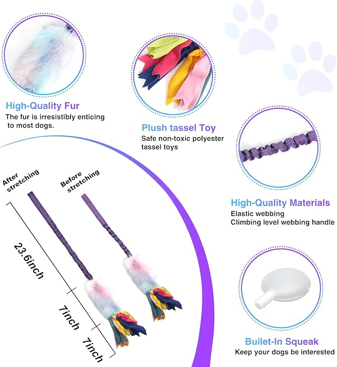 Dog Rope Toys, Nearly Indestructible Dog Rope Toy with Strong Squeak- Ideal Tug of War Interactive Dogs Training Toy, Dental Cleaning Chew Toys, Tug Toy for Boredom Suitable for Dogs of All Ages