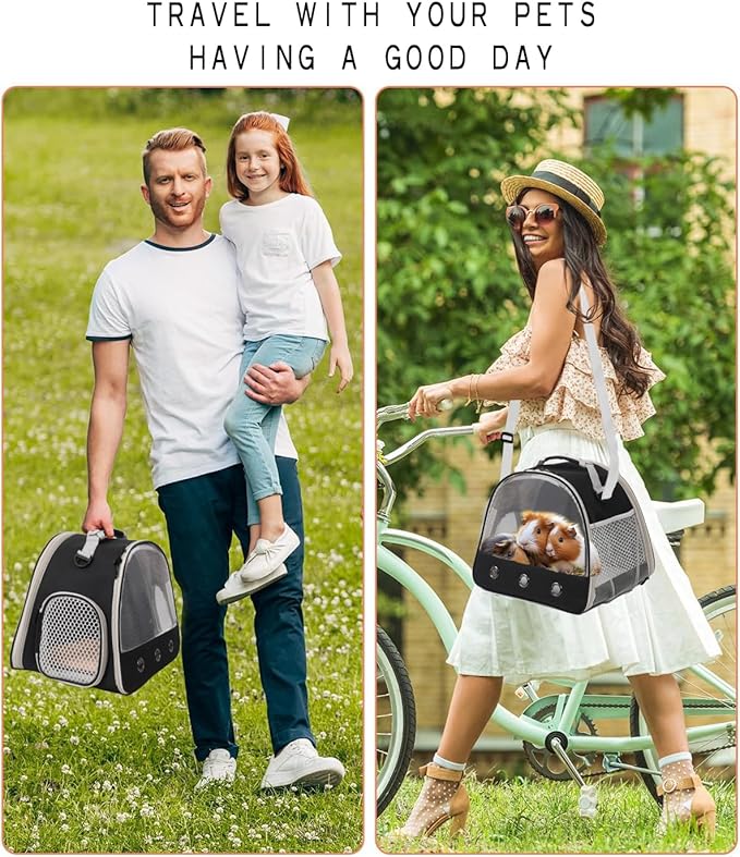 Guinea Pig Carrier,Guinea Pig Carrier for 2,Ventilation Carrier for Bearded Dragon,Reptile Travel Carrier for Lizards Sugar Glider Hedgehog Rat Parrot Birds,Airline Approved Green