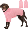 SUNFURA Dog Sweater Large Size Dog, XXL Pet Sweaters for Extra Large Dogs, Doggy Warm Turtleneck Christmas Sweatshirt Cold Weather Knit Pullover for Golden Retriever, Pink XXL