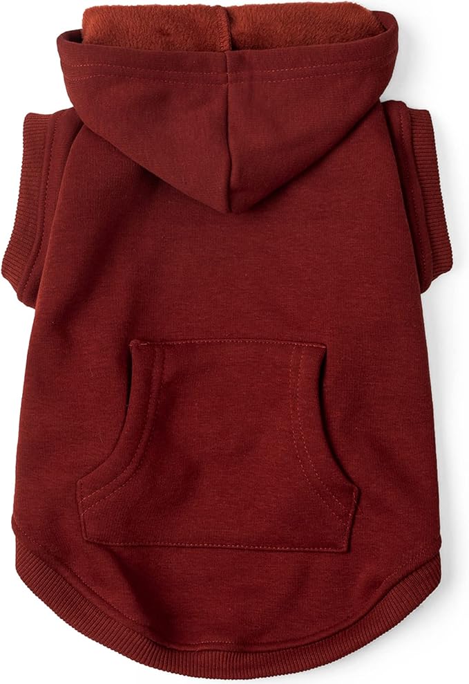 Koneseve Dog Hoodie Fleece Dog Clothes Warm Sweater with Hat for Medium Large Dogs Cat Hooded Shirt Kitten Pet Basic Sweatshirt with Pocket Doggie Soft Winter Coat Apparel (Red; 5XL)