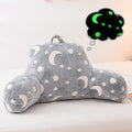 Meeting Story Glow in The Dark Star Moon Luminous Reading Pillows Sparkling with Arms Back Pillow for Bed, Bed Rest Pillow for Adults Teens, Kids, (Grey)